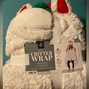 White Unicorn Critter Wrap NWT